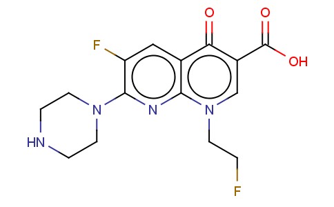 1,8-NAPHTHYRIDINE-3-CARBOXYLIC ACID, 1,4-DIHYDRO-6-FLUORO-1-(2-FLUOROE THYL)-4-OXO-7-(1-PIPERAZINYL)